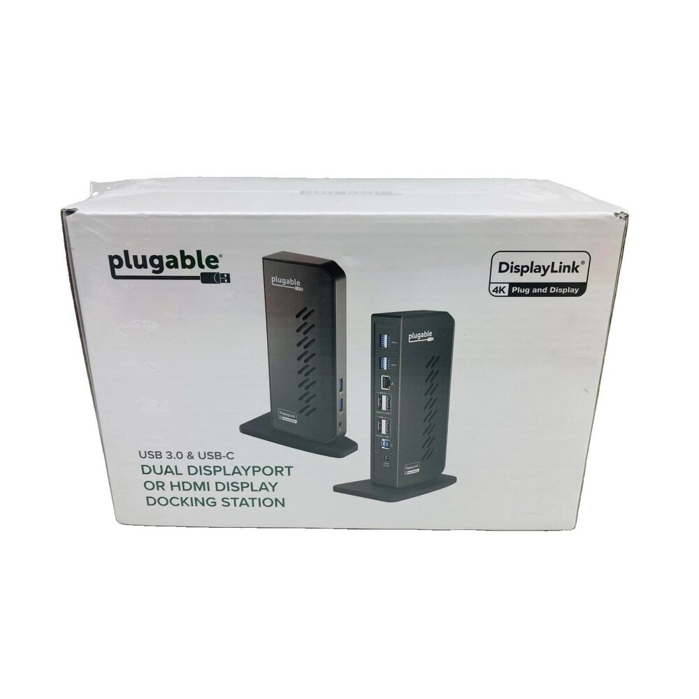 Plugable UD-6950Z Dual Display Dock USB-C & USB 3.0 4K DisplayLink - New
